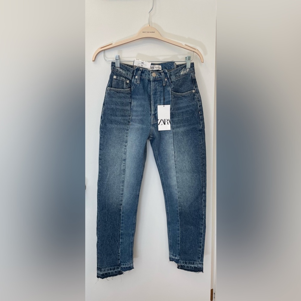 NWT Zara contrast straight leg jeans